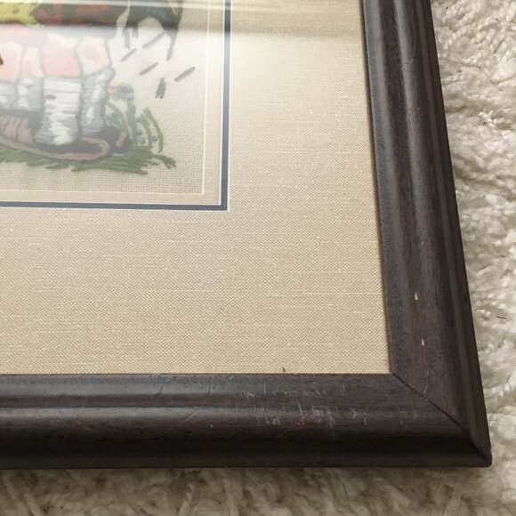 Vintage Hummel Needlework Children In The Rain 3D Embroidery Professional Frame - Picture 10 of 12